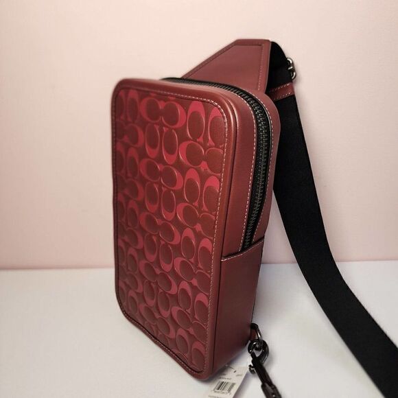 NWT COACH CJ583 Sullivan Pack in Signature Smooth Calf Leather Wine Multi - Picture 2 of 6